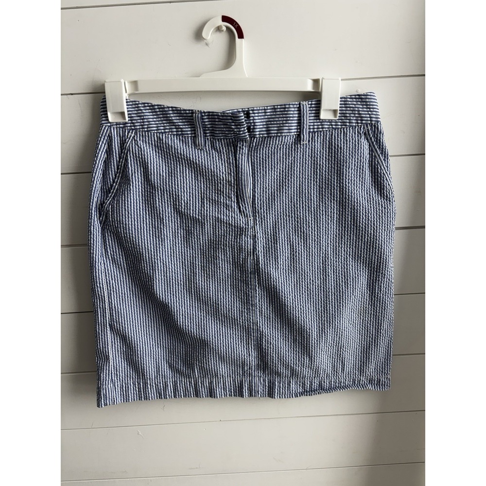 LL Bean Skirt Womens Size 10 A Line Short Favorite Fit Short‎ Striped Blue 0292